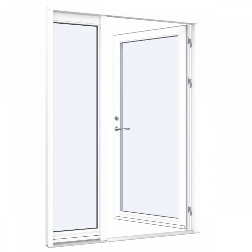 Front door with side panel