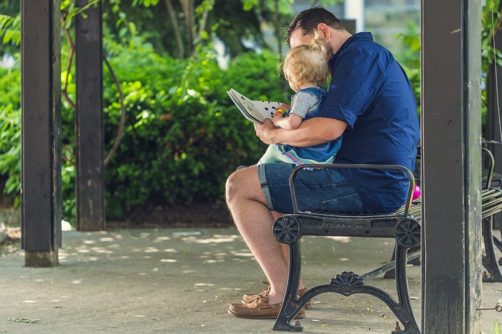 man with family