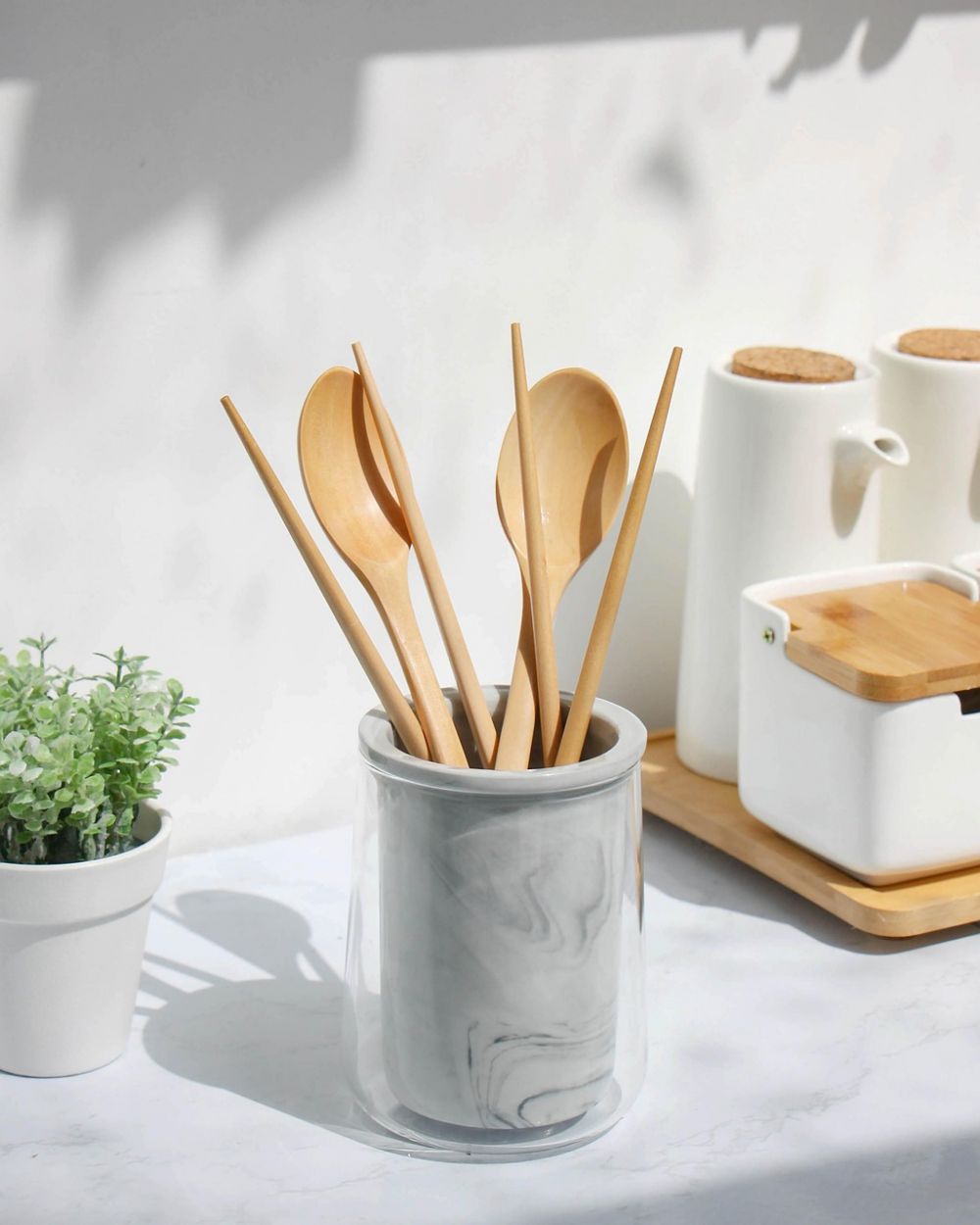 wooden kitchen utensils